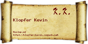 Klopfer Kevin névjegykártya
