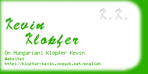 kevin klopfer business card